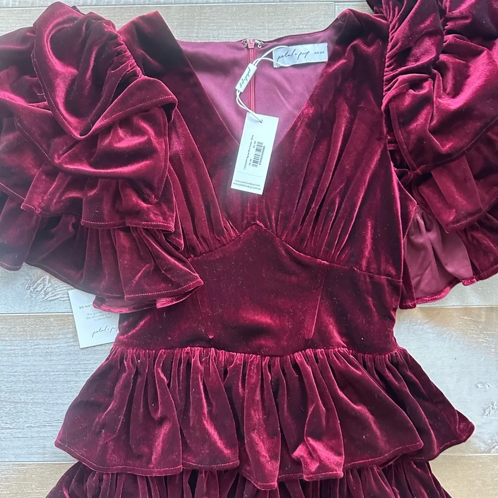 Petal & Pup Agnes Mini Skirt in Wine - Picture 9 of 10